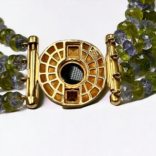 Multi-Stone, 18k Yellow Gold Necklace