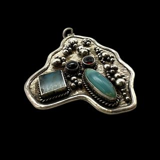 Sterling Silver and Stone Pendant