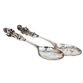 (Lot of 2) Reed & Barton Silverplate Souvenir Christmas Spoons
