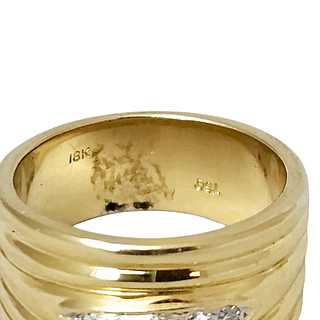 18k Yellow Gold and Diamond Band