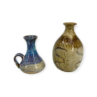 (Lot of 5) Late 20th Century American and German Studio Ceramic Earthenware vessel group