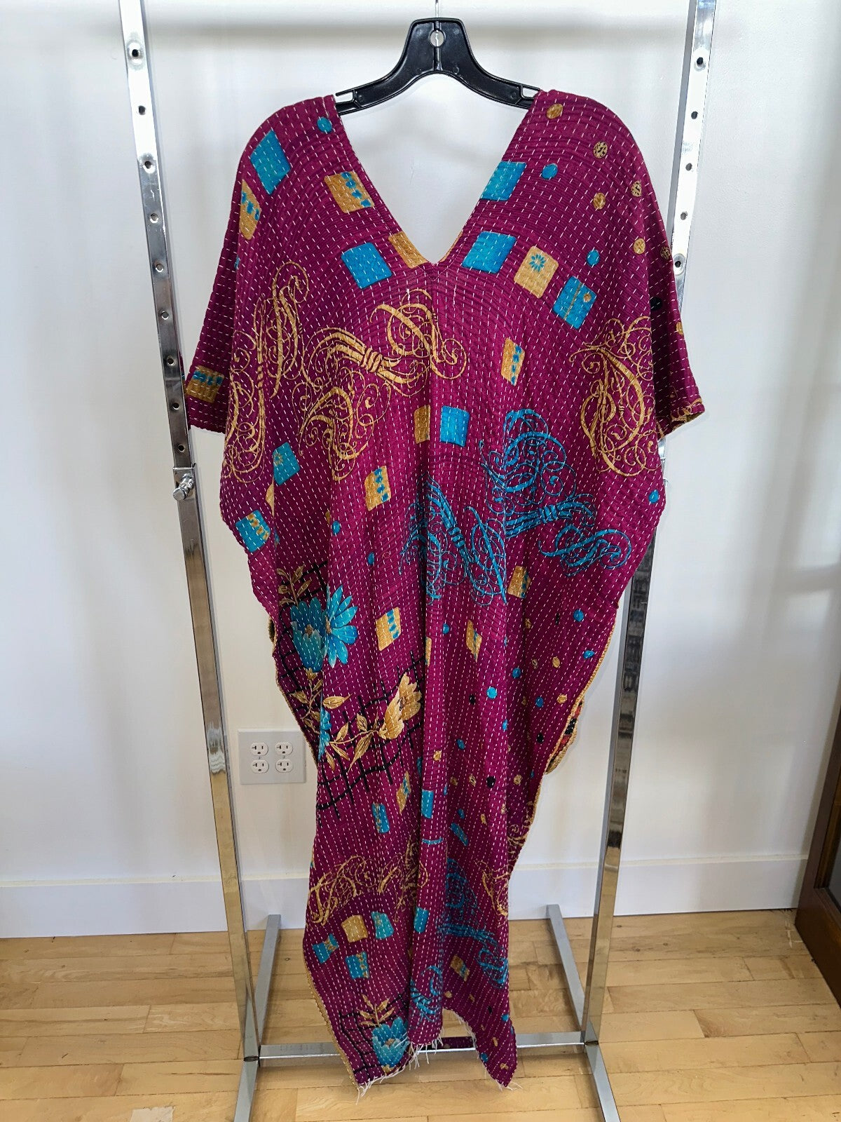 Kantha Bae Purple Poncho, Free Size