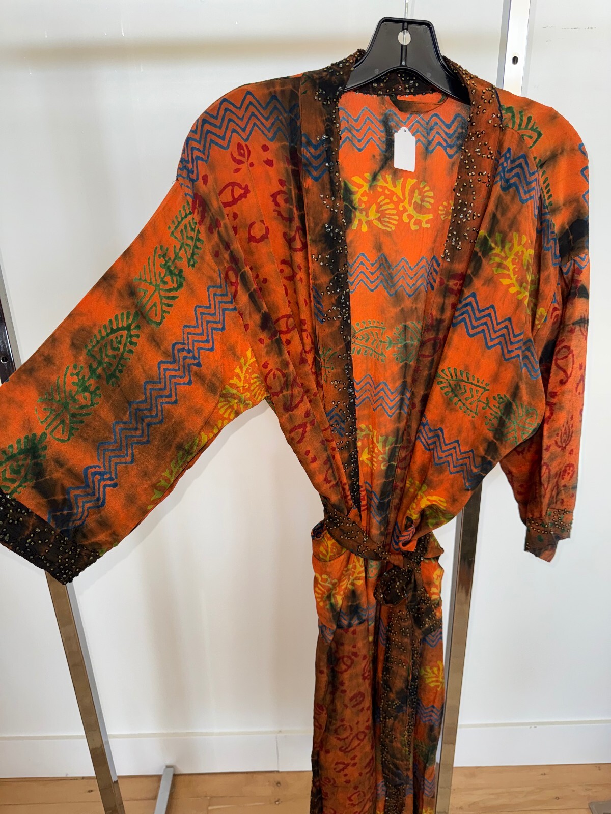Orange Multipatterned Tunic Style Robe. Small / Medium fit