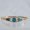 Opal, 14k Yellow Gold Bangle Bracelet