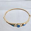 Opal, 14k Yellow Gold Bangle Bracelet