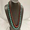 Long Coral and Turquoise Necklaces