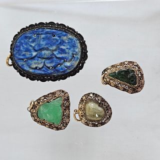 Collection of Chinese Export Multi-Stone Pendants