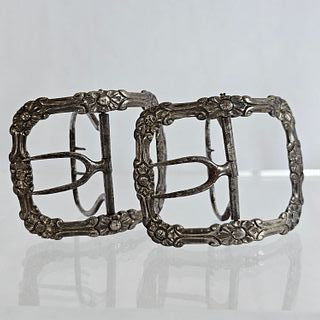 Pair of Early Victorian Sterling Silver Buckles