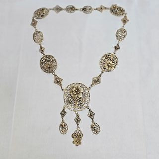 Chinese Silver Gilt Necklace