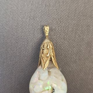 Antique Opal, 14k Yellow Gold Shaker Pendant