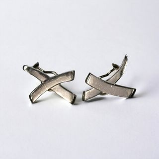 Pair of Palladium "Kiss" Ear Clips, Paloma Picasso, Tiffany & Co.