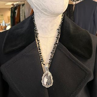 Navajo Jasper, Obsidian, Sterling Silver Necklace, Bobby Johnson