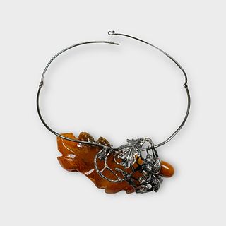 Amber, Sterling Silver Necklace