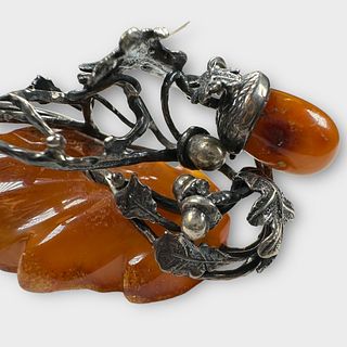 Amber, Sterling Silver Necklace