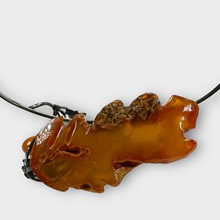 Amber, Sterling Silver Necklace