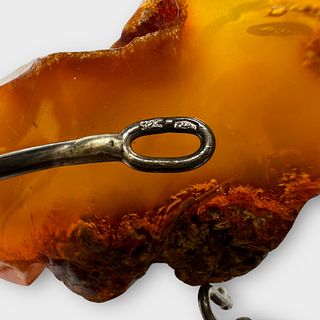 Amber, Sterling Silver Necklace