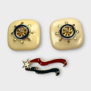 Collection of Nautical Themed Gold-Tone Jewelry