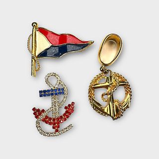 Collection of Nautical Themed Gold-Tone Jewelry