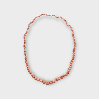 Graduated Coral, 14k Yellow Gold Necklace