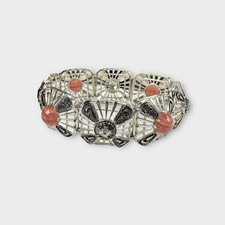 Rhodochrosite, Silver Bracelet