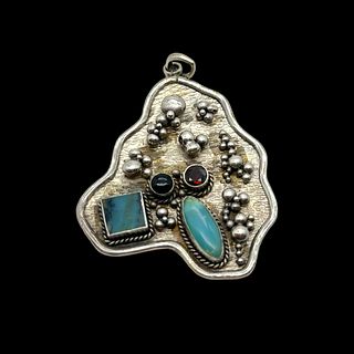 Sterling Silver and Stone Pendant