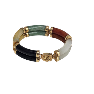 Jade, 14k Yellow Gold Bracelet