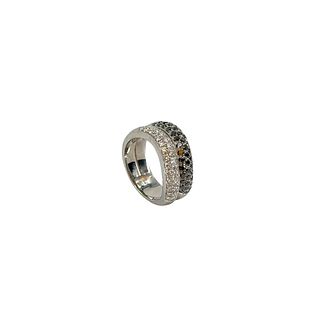 Diamond, Black Diamond, 14k White Gold Ring