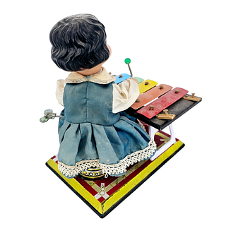 Vintage Tin Toy Girl with Xylophone