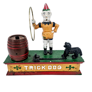 Cast Iron Piggy Bank "Trick Dog"