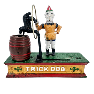 Cast Iron Piggy Bank "Trick Dog"