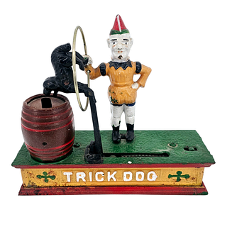 Cast Iron Piggy Bank "Trick Dog"