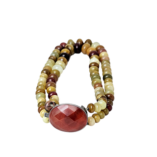 Bill Harris Graduated Stone Tiered Necklace with Faceted Stone Clasp