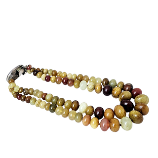 Bill Harris Graduated Stone Tiered Necklace with Faceted Stone Clasp