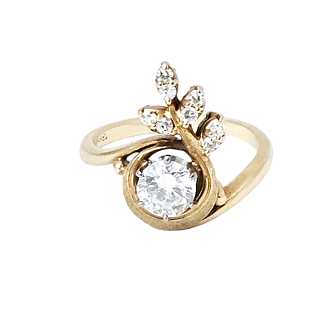 14k Yellow Gold and Diamond Ring