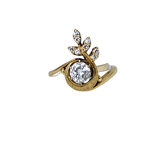 14k Yellow Gold and Diamond Ring