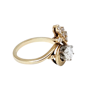 14k Yellow Gold and Diamond Ring