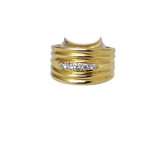 18k Yellow Gold and Diamond Band