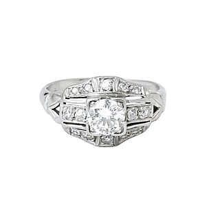 Platinum and Diamond Filagree Ring