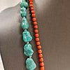 Long Coral and Turquoise Necklaces