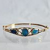 Opal, 14k Yellow Gold Bangle Bracelet