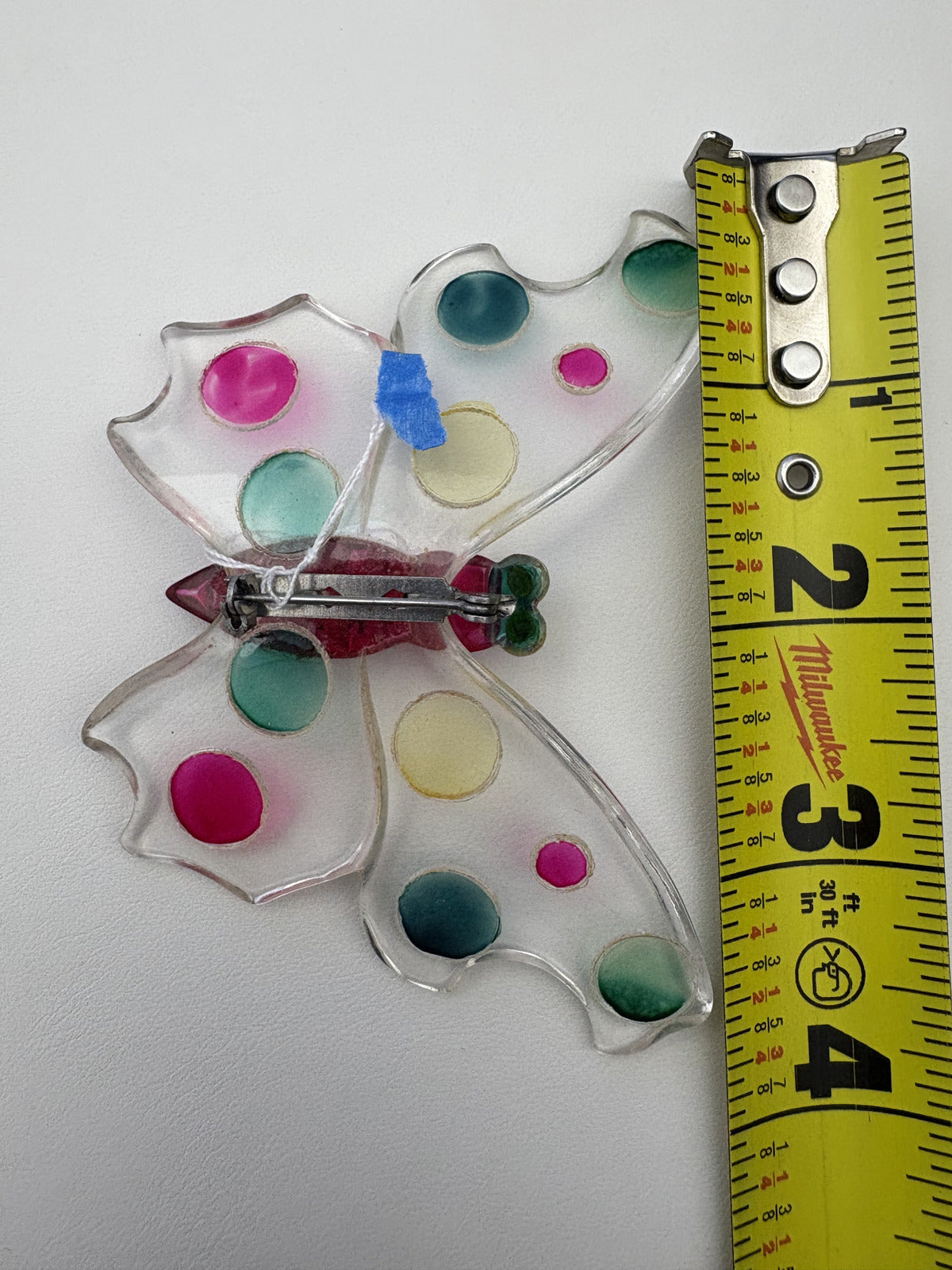Midcentury Lucite Plastic Butterfly Pin