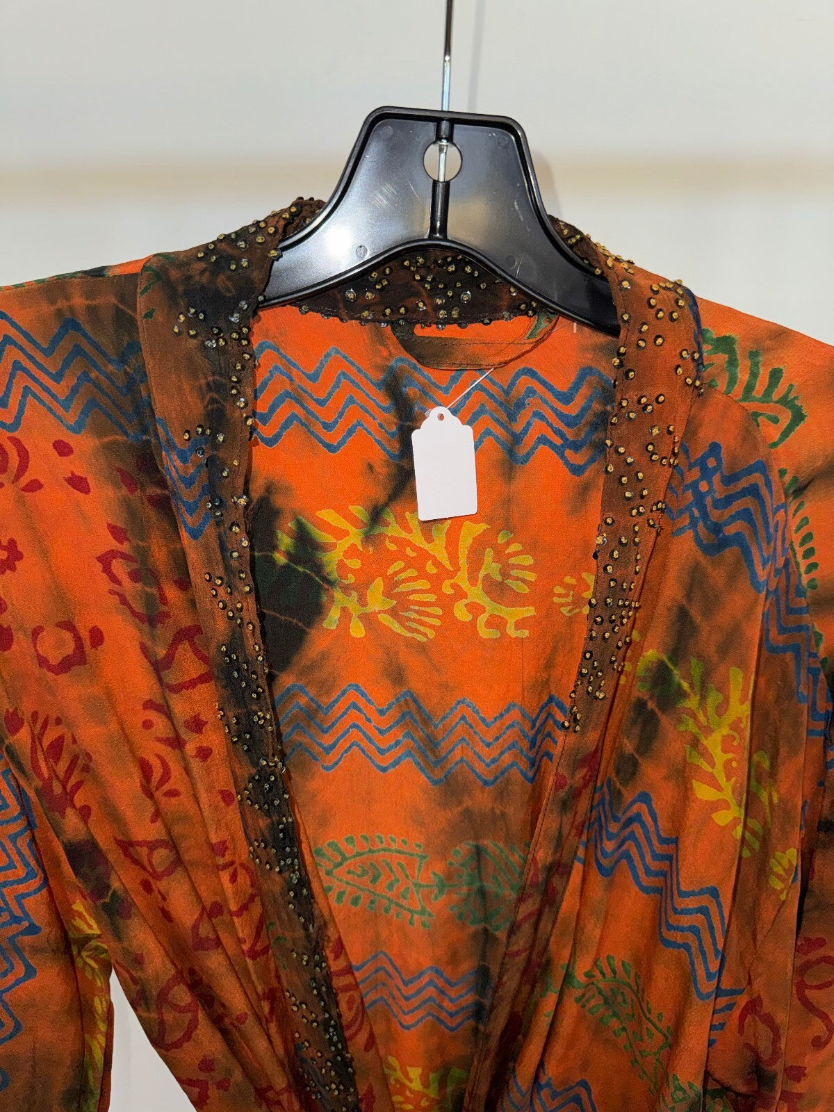 Orange Multipatterned Tunic Style Robe. Small / Medium fit