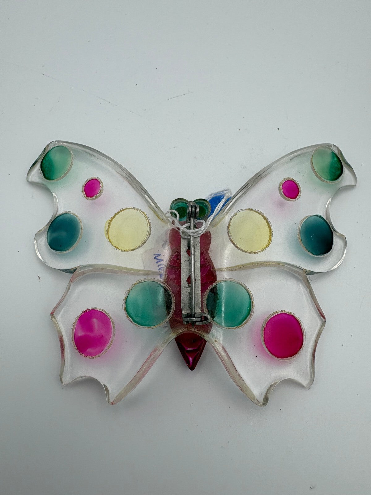 Midcentury Lucite Plastic Butterfly Pin