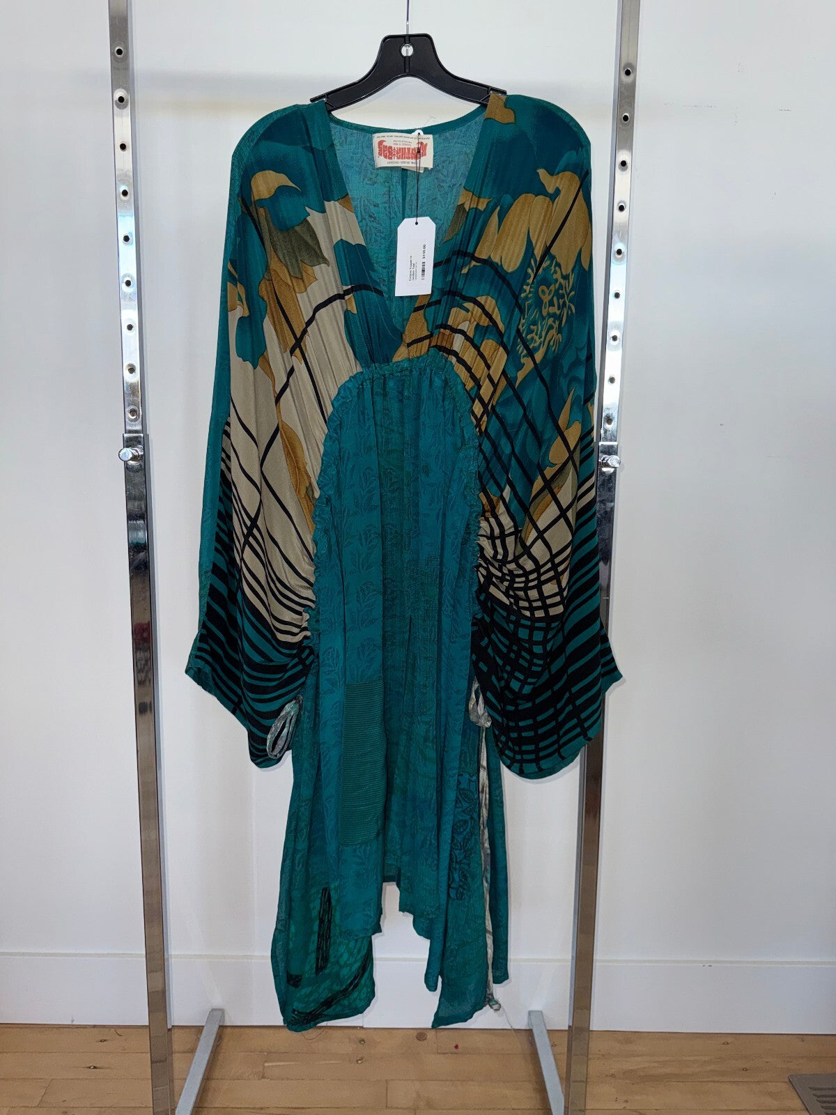Kantha Bae Blue Long sleeve Tunic Dress, Free Size