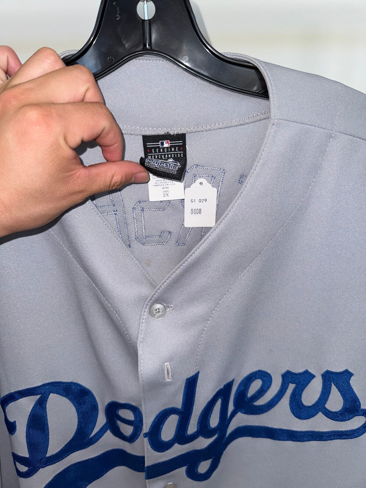 Grey Dodger Clayton Kershaw Jersey, Size 2X