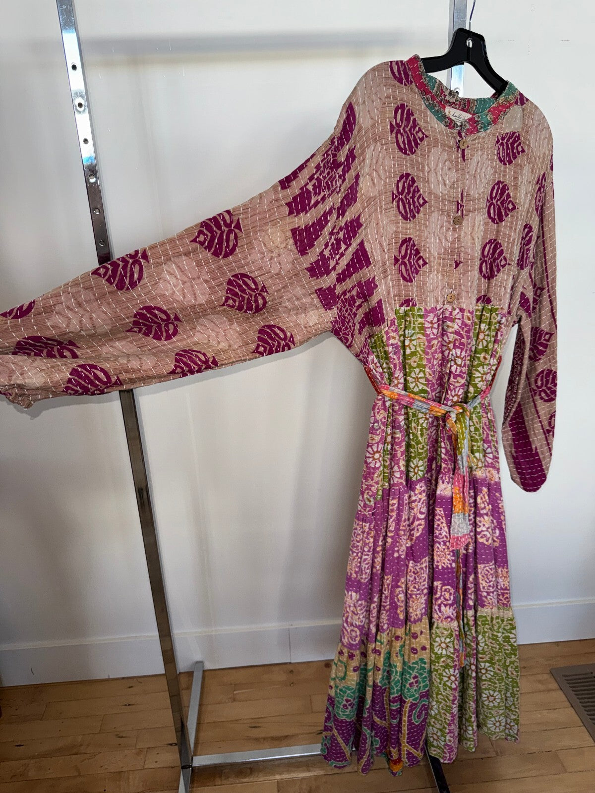 Kantha Bae Button up Tunic Dress, Free Size