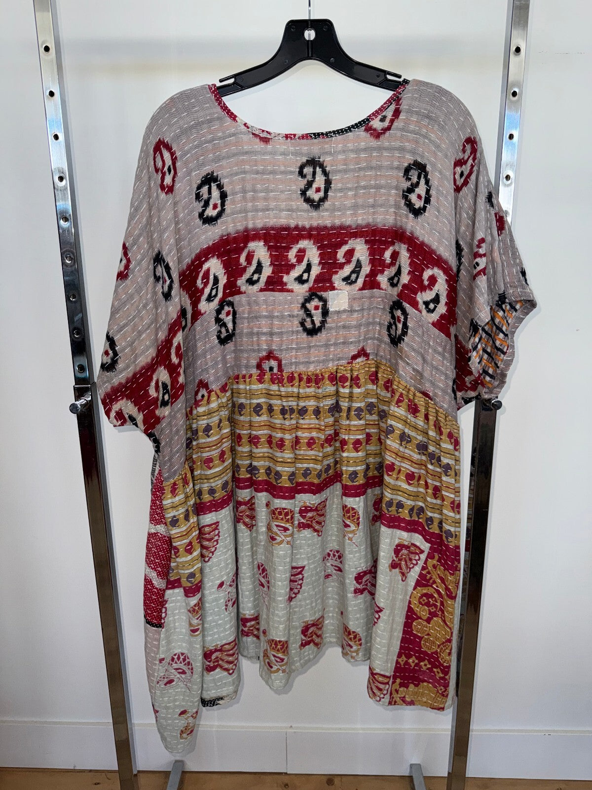 Grey Kantha Bae Tunic Top, Free Size