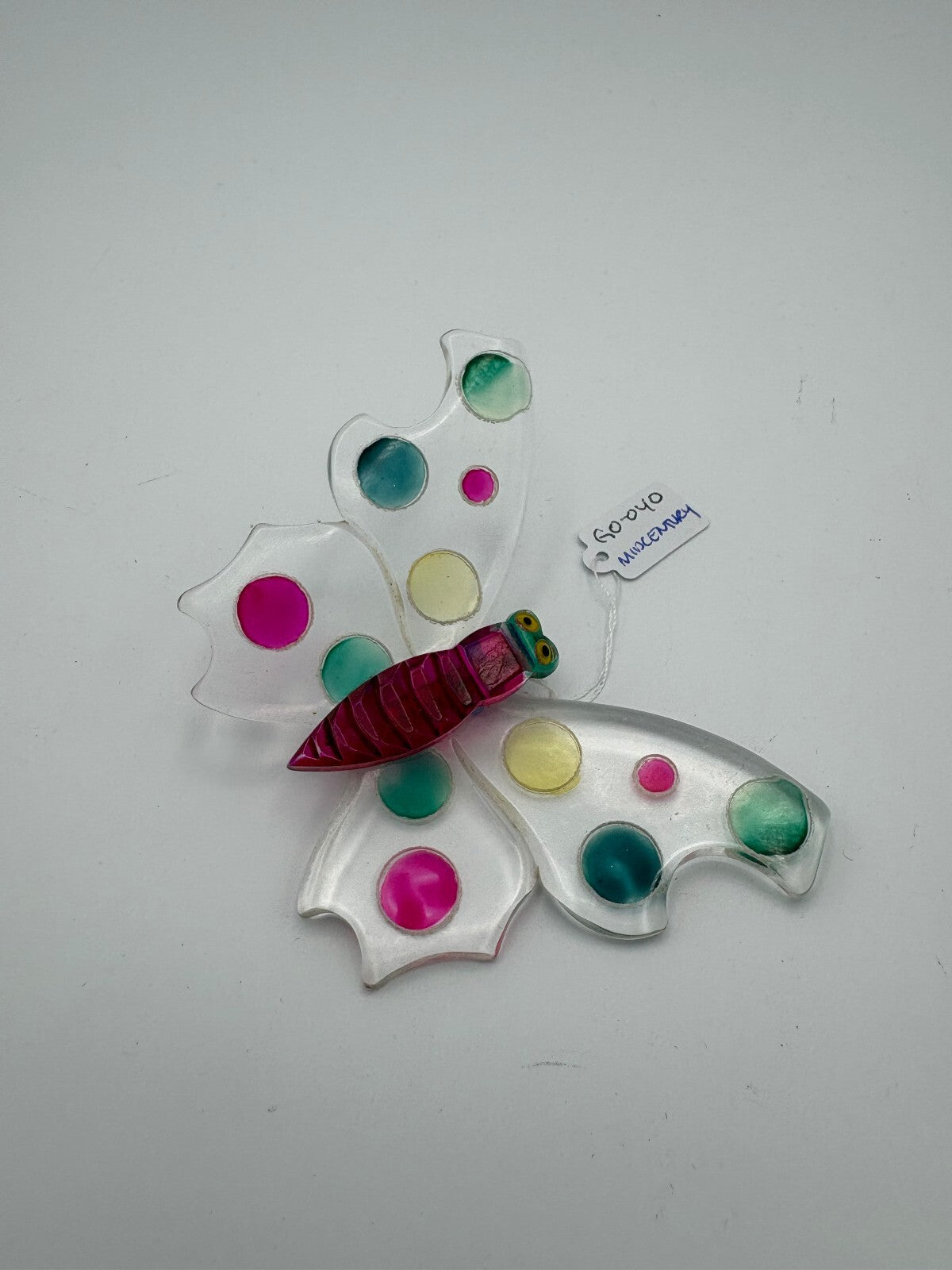 Midcentury Lucite Plastic Butterfly Pin