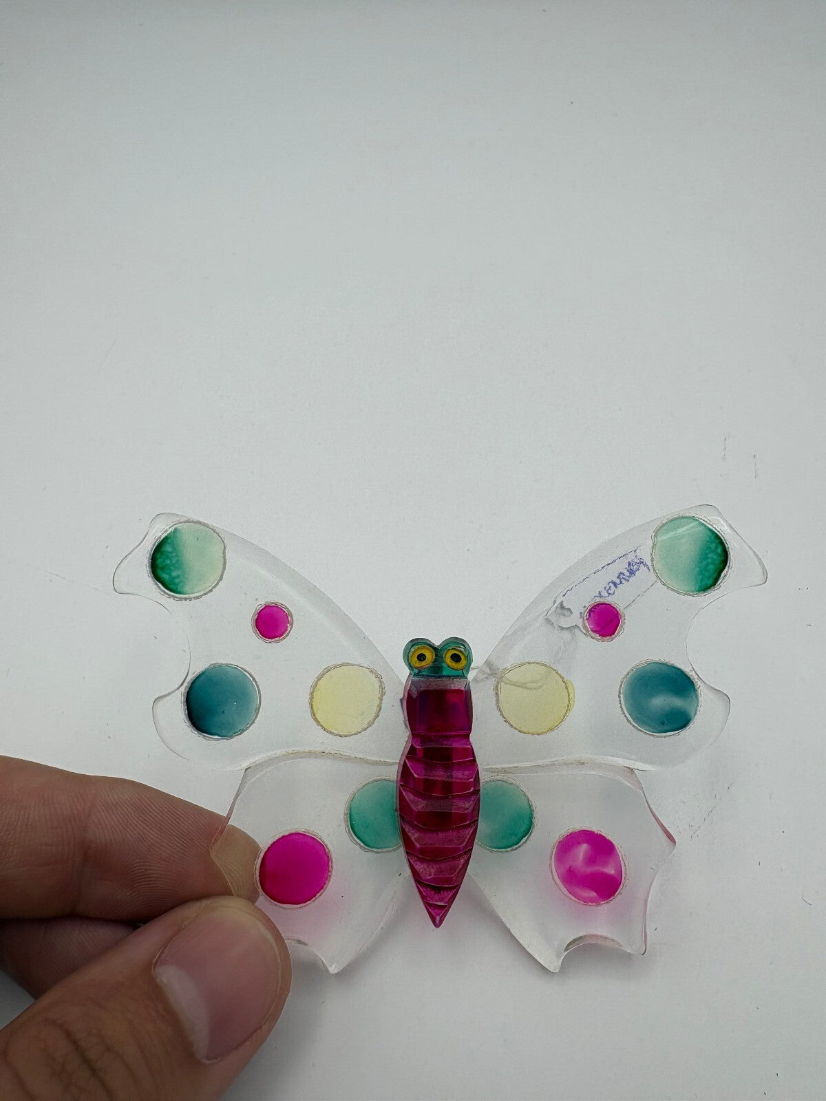 Midcentury Lucite Plastic Butterfly Pin