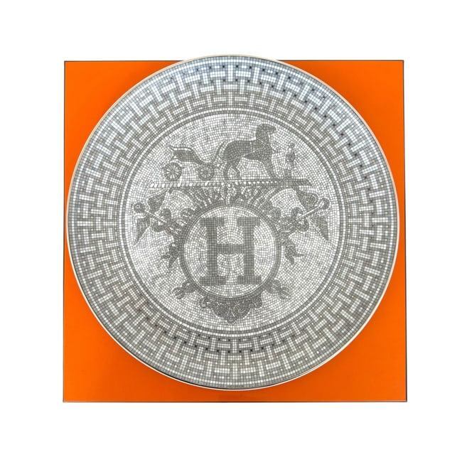 Hermes Mosaique au 24 Platinum Tart Platter